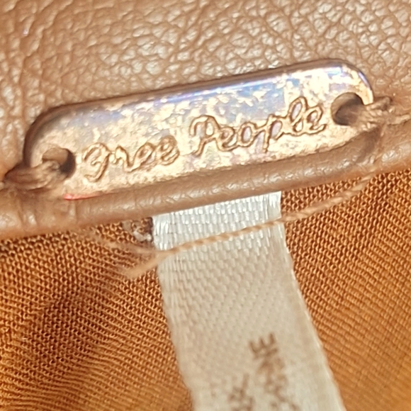 Free People Midnight Magic Faux Leather Cognac Brown Belted Women's Mini Skirt 8 - Picture 8 of 8